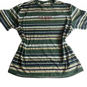 Guess embroidered striped shirt  grunge vintage 90’s  vibe Sz s men oversized